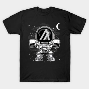 Astronaut Lifting Algorand ALGO Coin To The Moon Crypto Token Cryptocurrency Blockchain Wallet Birthday Gift For Men Women Kids T-Shirt
